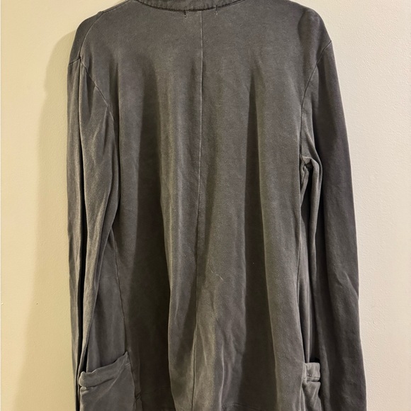 Women's Gray Open Front Cardigan Jacket with Pockets - Picture 3 of 3